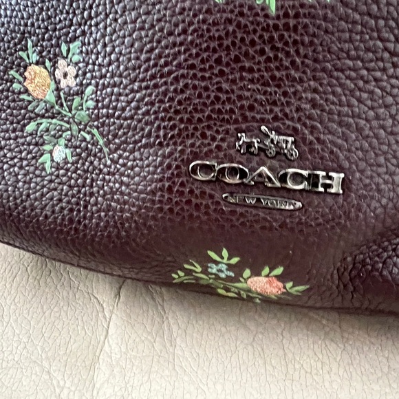 Coach Dark Brown Floral Shoulder Bag - Picture 3 of 11